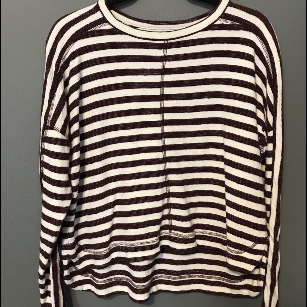 Red and white striped Madewell sweater